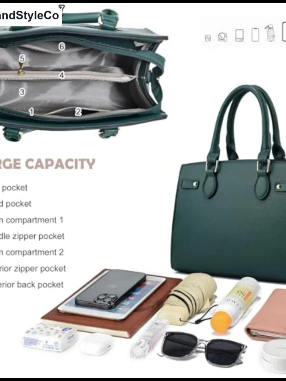 Faux Leather Satchel Tote Handbag Top Handle Shoulder Bag with Adjustable Strap